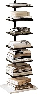 Vertical Bookshelf,Metal Spine Book Tower,Small Bookshelf for Small Spac...