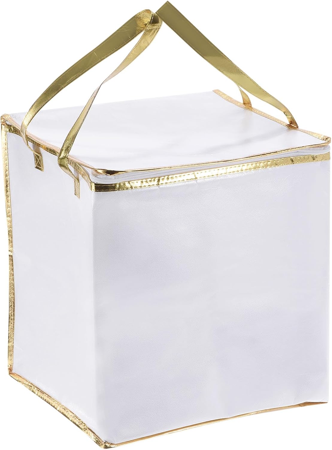 PATIKIL Insulated Grocery Bag, Non-woven Fabric Food Delivery Tote Thermal Cake Carrying Bags Food Container for Home Office Restaurant, 40cmx40cmx45cm, White
