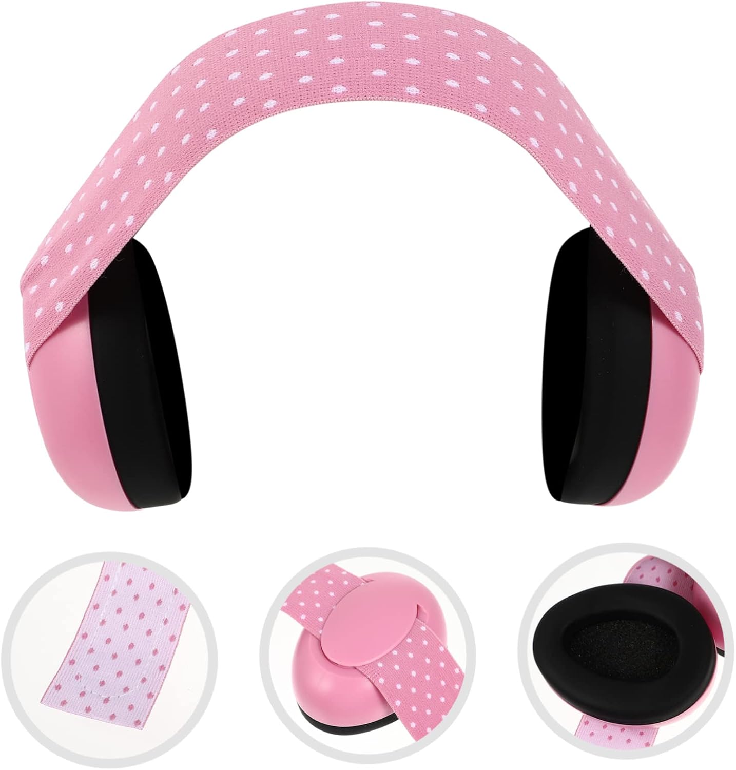 Toyvian Ear Protection Earmuff with Elastic Band for Boy Girl and Noise Cancelling Soft Pink Headphones for Boys and Comfortable Hearing Protection for Travel Sleep and Events