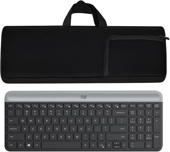 Keyboard Bag Laptop Keyboard Cover Neoprene Material Shockproof Waterproof Case for Logitech MK470/K780 Wireless Keyboard and Mouse Combo; Black