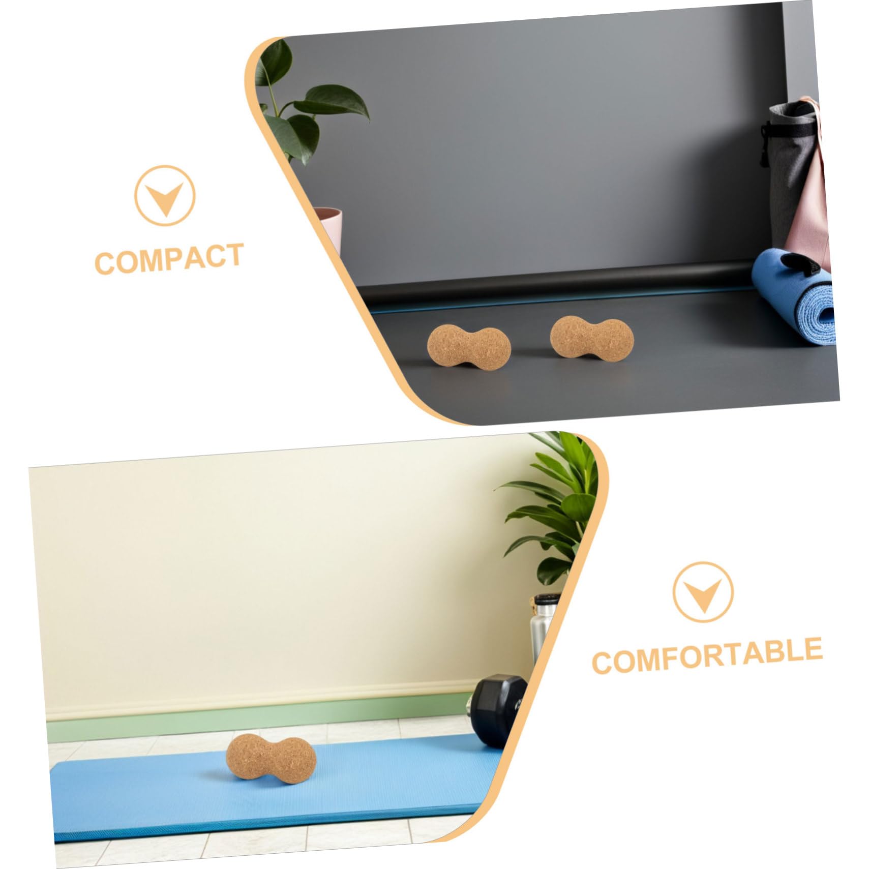 PLAFOPE 2 Piezas Unidades Bola de Masaje de Corcho Sólido Doble Pelota de Lacrosse para de Puntos Gatillo Recuperación Muscular Profunda para Espalda Cuello y Pies Herramienta Portátil