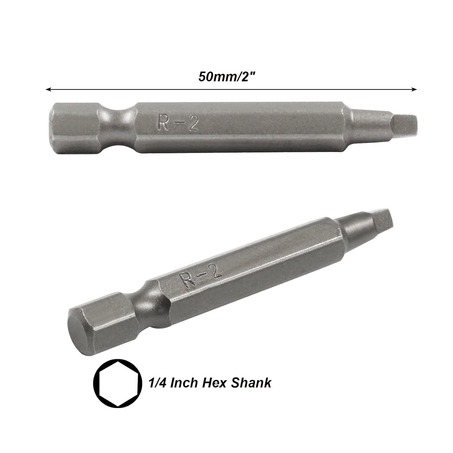 10Pcs Square Drill Bit Set 1/4 Inch Hex Shank Square Screwdriver Bits #2 Roberston Bits Set 2 Inch Long Magnetic Square Bits