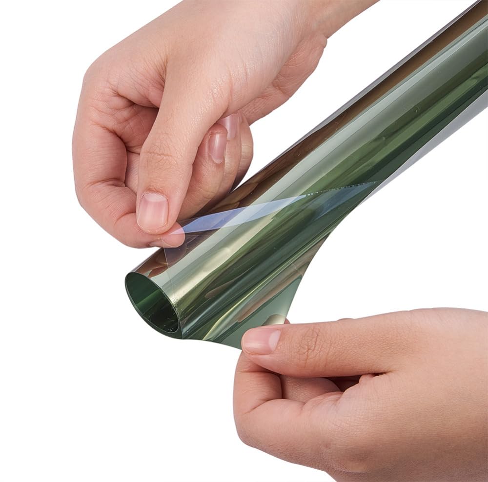 Laminas Para Tintar Lunas Coche Película de tinte de ventana lateral del automóvil verde 50*300 cm VLT 18% Protección solar Sticker Segetación de aislamiento de calor Uva Lámina LáMina Tintado De Luna