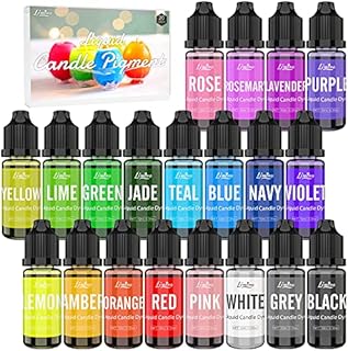 Candle Dye - 20 Color Liquid Candle Wax Dye for DIY Candle Making, Wax Dye - High Concentration Candle Wax Color Dye for Candle Coloring Making Supplies,Soy Wax, Gel Wax, Paraffin Wax - 10ml Each