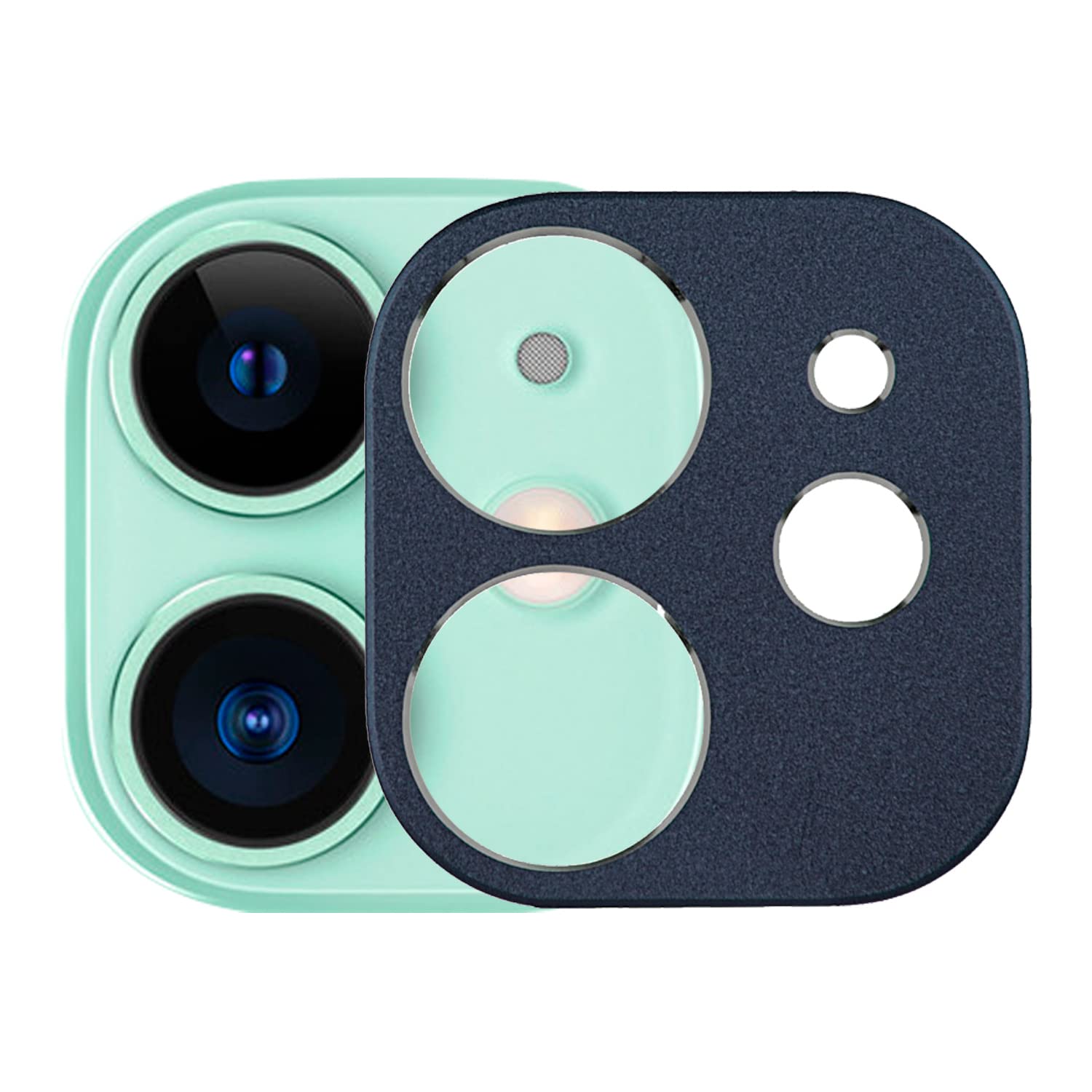 Protezione per fotocamera in metallo compatibile con iPhone 12. [Copertura completa] Protezione per fotocamera posteriore. Anti-graffio, Anti-polvere Accessori per iPhone 12 (Blu