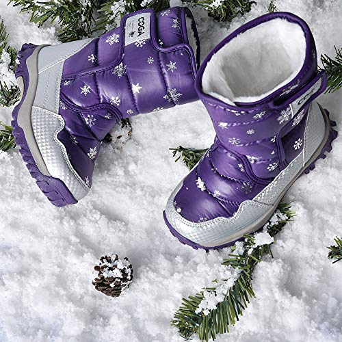 image for JACKSHIBO Girls Snow Boots Boys Kids Winter Boots Warm Waterproof Outd