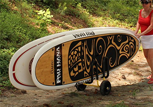 Suspenz Double SUP Transport Cart with Airless Wheels, Carrier/Trolley for 2 Stand Up Paddle Boards & Surfboards, Yellow (22-9934) by Suspenz - Image 4