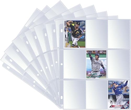 Paquete de 60 fundas de 9 bolsillos para tarjetas intercambiables, fundas para tarjetas de béisbol, hojas para carpeta de 3 anillos, tarjetas MTG,