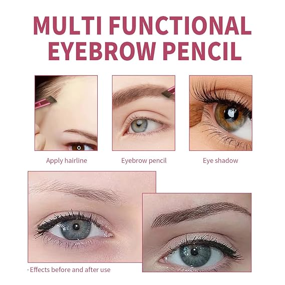 4D Hair Stroke Brow Stamp Brush, Eyebrow Hair Stroke Brush, 4D Hair Stroke Ultra-Thin Brow Brush, Realistic Hair Stroke Eyebrow Brush (Purple)