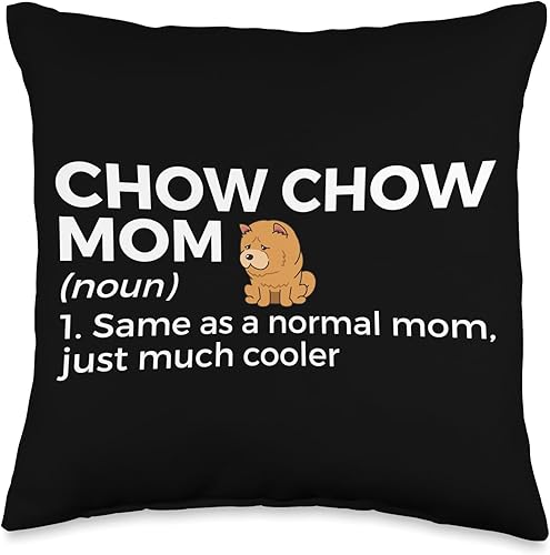 Chow Chow Lover Apparel Definition Funny Chow Dog Mom Throw Pillow, 16x16, Multicolor