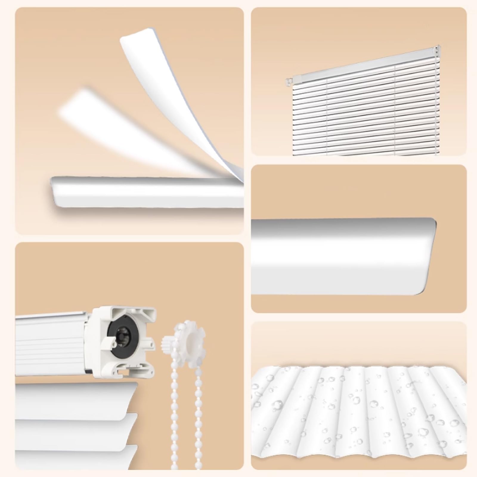 Veneziana in Alluminio,Tenda Parasole,Persiane Oscuranti Regolabile,per Privacy,Protezione Solare,per Finestre e Porte,Kit di Montaggio Incluso,Larghezza x Altezza (Bianco,70cm x 140cm)