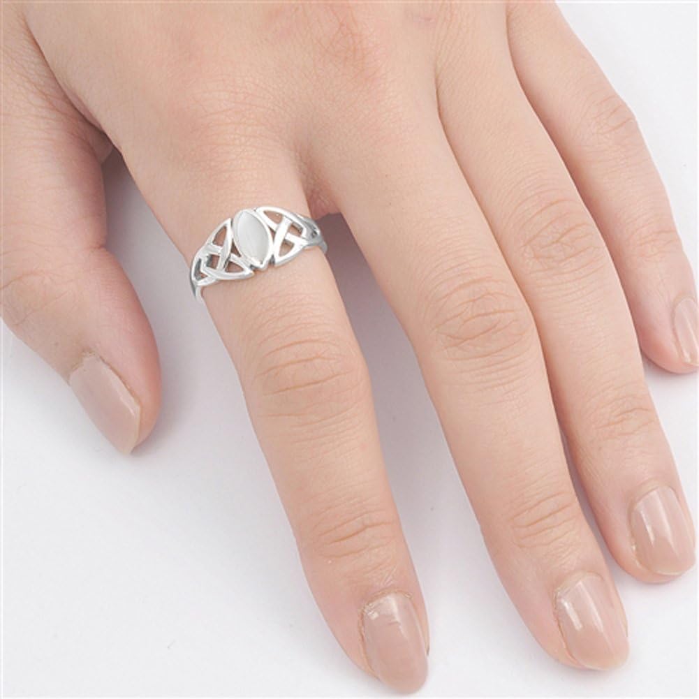 CHOOSE YOUR COLOR Sterling Silver Celtic Knot Ring
