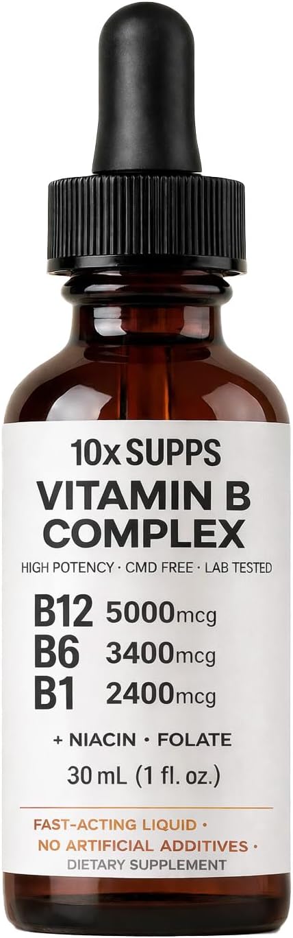 10x Suplemento Vitamina B Complejo Líquido 30 mL Alta Potencia