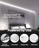 Aclorol USB LED Szalag 1M, 320 LED COB Hidegfehér 6000K, Vágható Rugalmas Világítás Konyhába, TV Mögé, Polcra - 5V USB Tápellátás 2