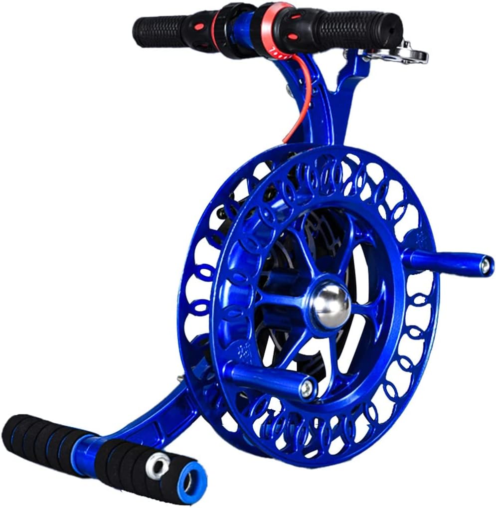 Kite Reel, Outdoor Kite Reel, Magnesium Alloy Silent Brake Anti-Reverse Wheel for Kite line Flying (Color : Blue, Size : 32cm)