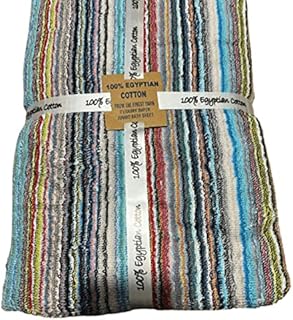 TOWELBAY 2 X Extra Large Super Jumbo Bath Sheets Towels 800 GSM Luxury 100% Egyptian Cotton Super Soft Highly Absorbent Velour Striped Bath Sheet 100x200cm (DN-01, 1)