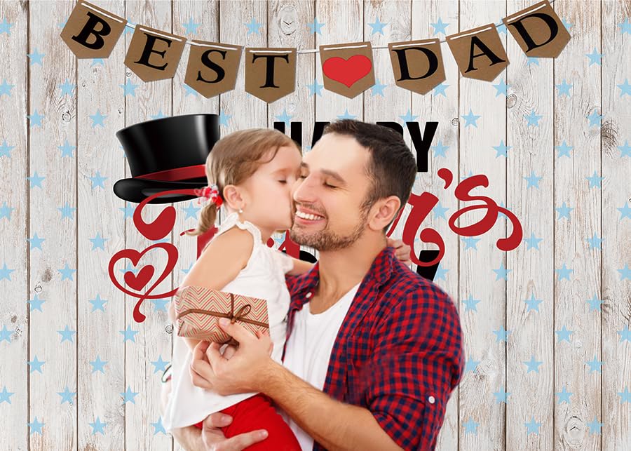 CYLYH 7x5ft Father's Day Backdrop Father's Day Retro Wood Backdrop Father's Day Party Supplies Decorations Banner D534