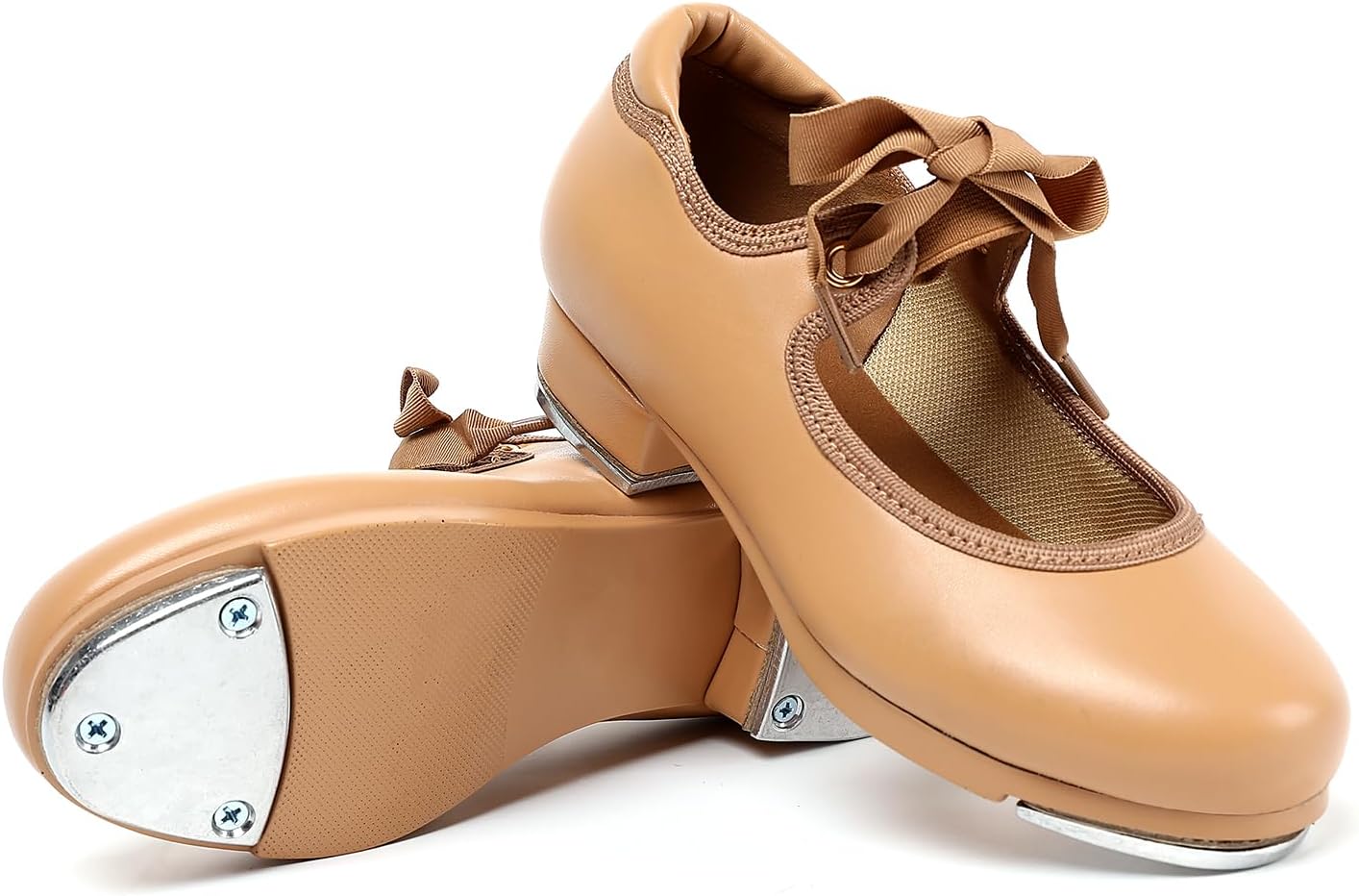 Tap Shoes for Girls Boys, Unisex Kids Tap Dance Shoes for Toddler, Lace-up Mary Jane Tap Shoes - Image 2