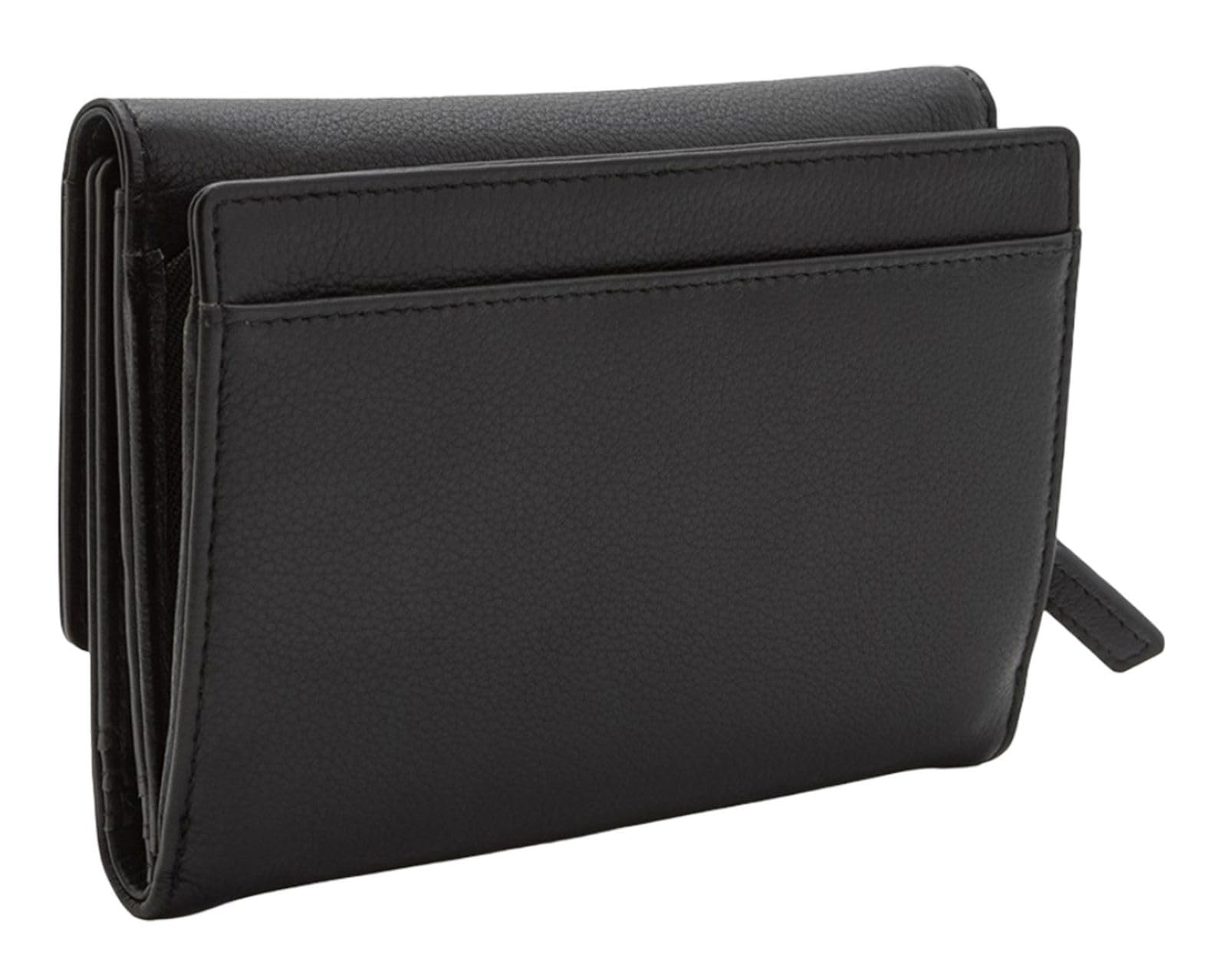 L.Credi Pelle portafoglio Evelyn Flap Wallet Black nero