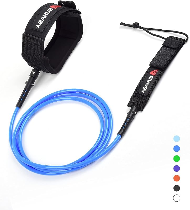 Abahub Surfboard Leash, 6/7/8/9/10 ft Straight Legrope Strap for Boards | Premium Surf Leash,Shortboard,Longboard,Durable,Tangle Free,Anti-Slip
