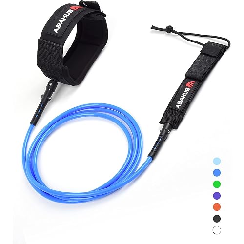 Abahub Surfboard Leash, 6/7/8/9/10 ft Straight Legrope Strap for Boards