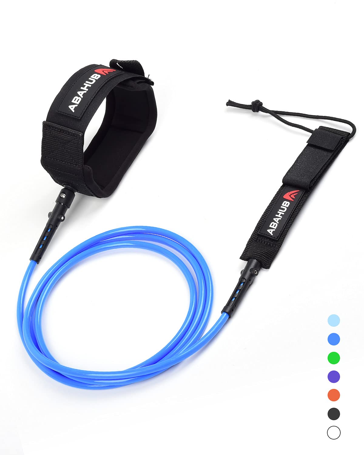 Abahub Premium Surfboard Leash, 6/7/8/9/10 ft, Straight Surf Board Leashes, 6/7mm Legrope Strap for Shortboard, Longboard