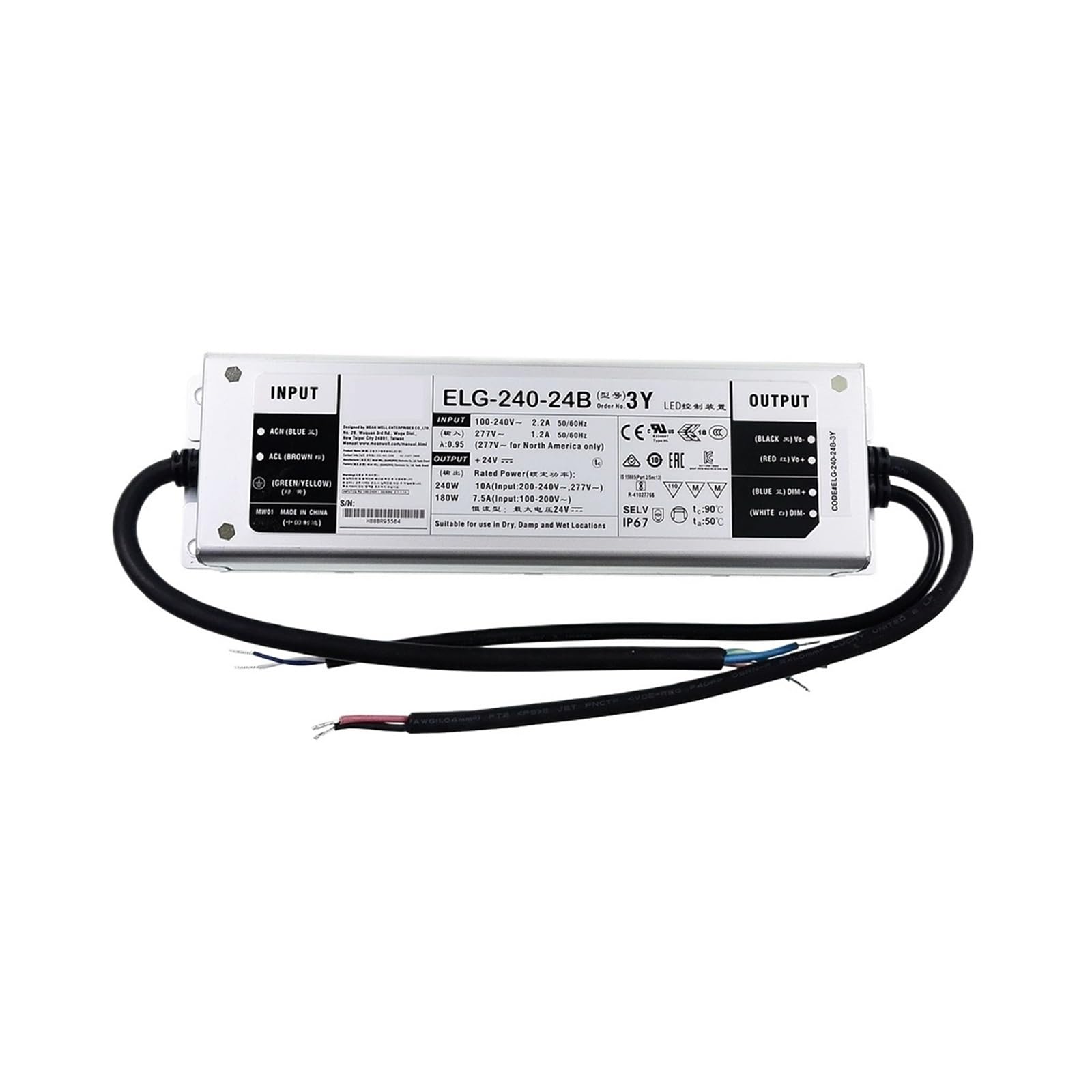 BRODEFUP ELG-240-24B-3Y ELG-240-36B-3Y ELG-240-48B-3Y ELG-240-54B-3Y 180~240W Constant Voltage + Constant Current LED(ELG-240-48B-3Y)