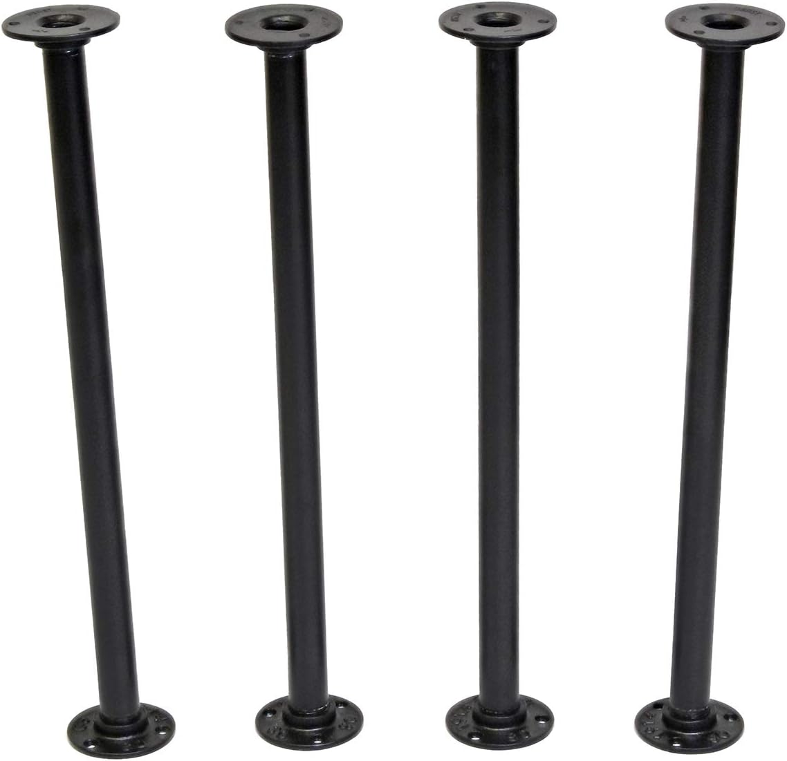 7Penn Metal Table Leg Set, 4pc 30in Black Pipe Wrought
