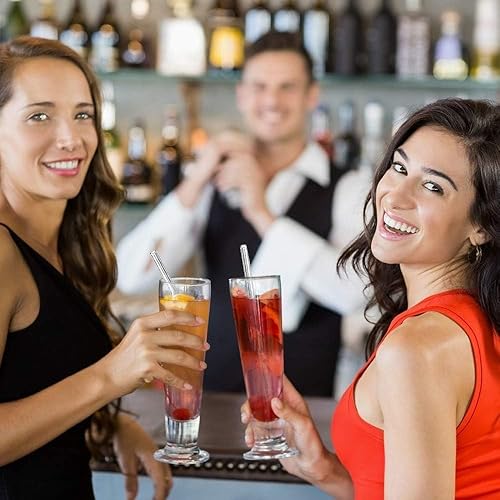 Miniatura 7 de ALINK Paquete de 8 popotes de vidrio delgados de 0.276 in, reutilizables, transparentes, para vasos RTICYETI de 20 oz y 30 onzas, tarros Tervis,