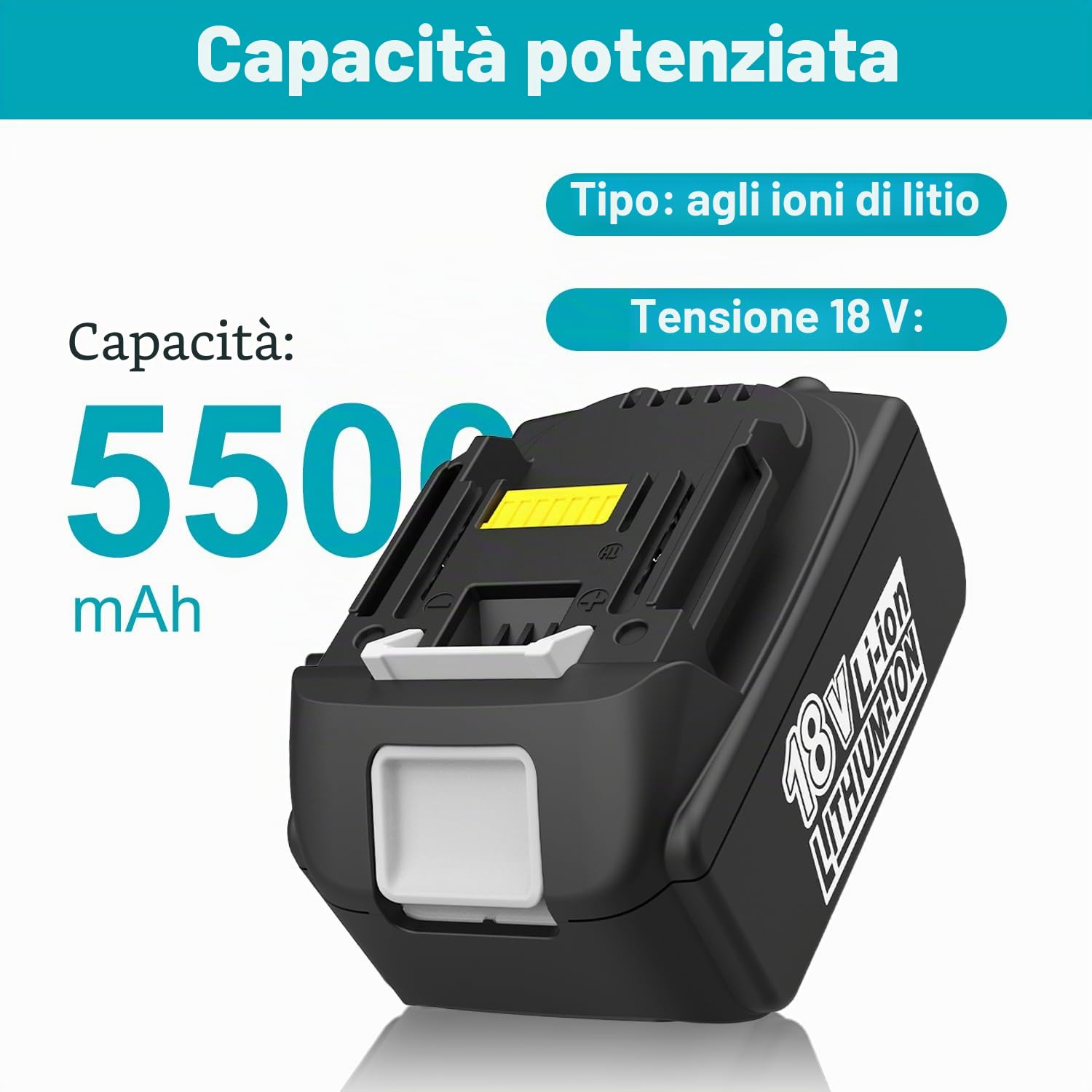 Energup 18V 5.5Ah Batteria con Caricatore per Makita Batteria 18V | Compatibile con Makita BL1850 BL1860 BL1840 BL1830 BL1820 BL1815