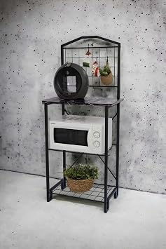 Decorative Metal Coffee Corner Multi-purpose Cabinet Black Marble Pattern Narrow Kitchen Bango Bar Table With Wooden Table