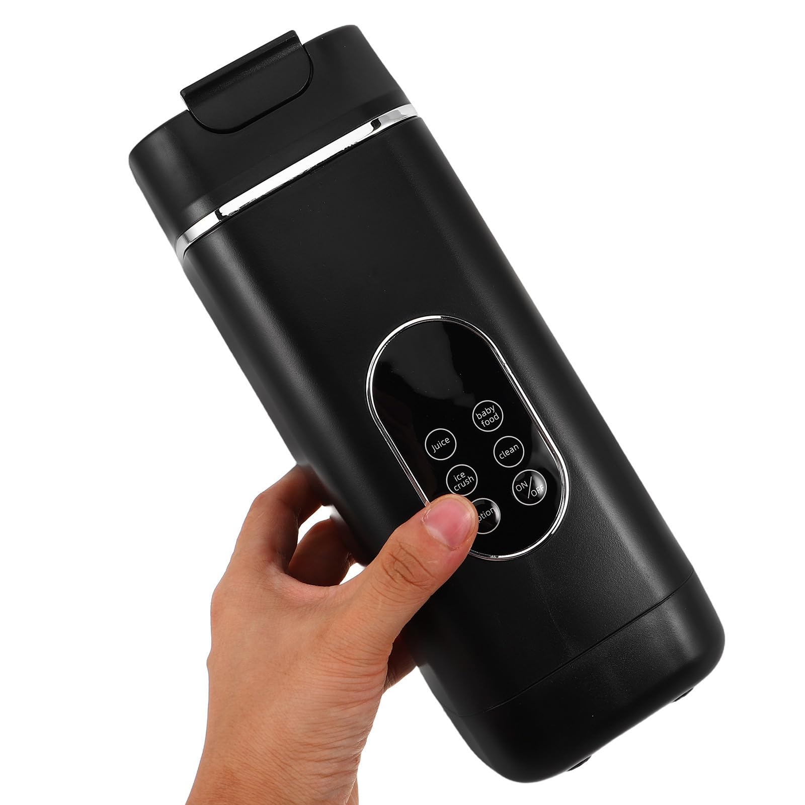 Hemobllo Frullatore Portatile per Smoothie da 420ml con 12 Lame, Ricaricabile Usb, in Plastica Nera, per Viaggi e Uso Domestico