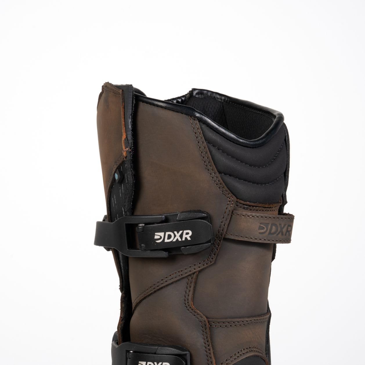 KRUGER EVO Bottes Moto Enduro Homme Certifiées CE Norme EN 13634 Cuir de Vachette Protections Malléoles et Tibias 3 Boucles Aluminium Inserts Rétro-Réfléchissants Semelle Crantée