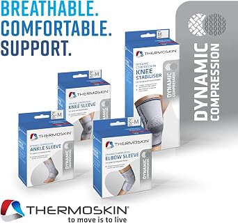 Thermoskin Dynamic Compression Knee Sleeve, Everyday Use, Gray