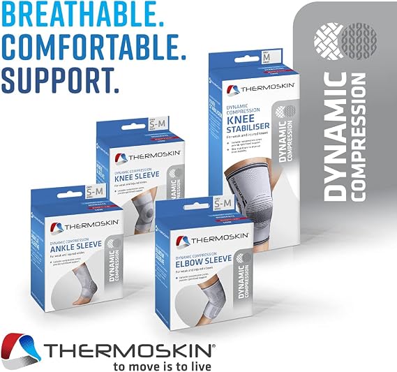 Thermoskin Dynamic Compression Knee Sleeve, Everyday Use, Gray