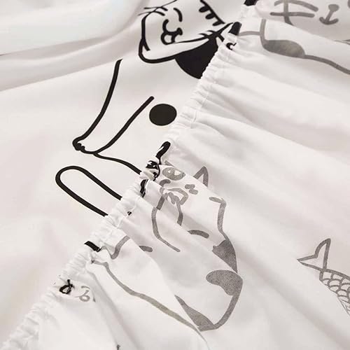 Vista 17 de SDY Juego de sábanas de 4 piezas tamaño matrimonial, bonitas sábanas de nube floral, microfibra súper suave, resistente a las arrugas y a