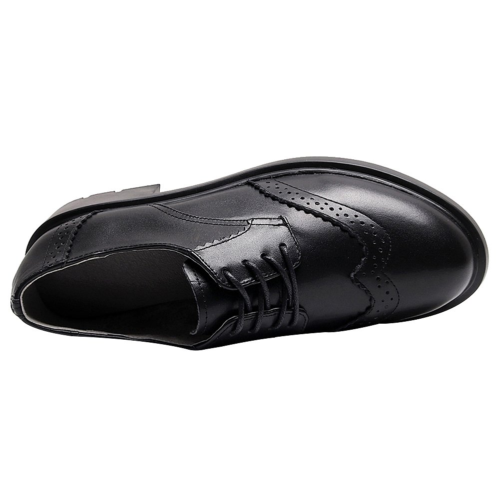 rismart Donna Rotonda Punta Abito Formale Pelle Scarpe Stringate Basse