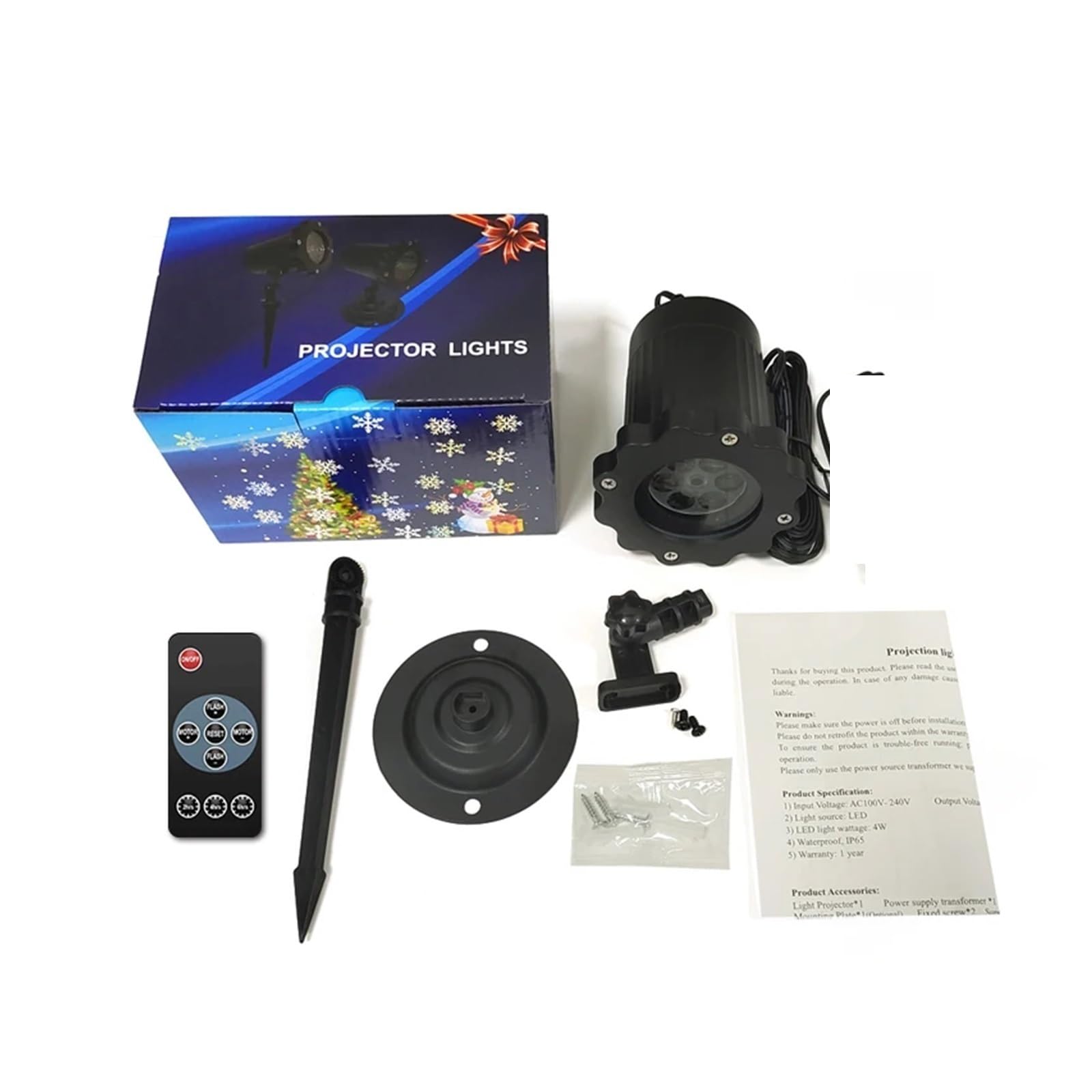 proiettore di luce, Fiocco di neve Natale a LED, luce IP65, lampada da giardino for esterni con in movimento