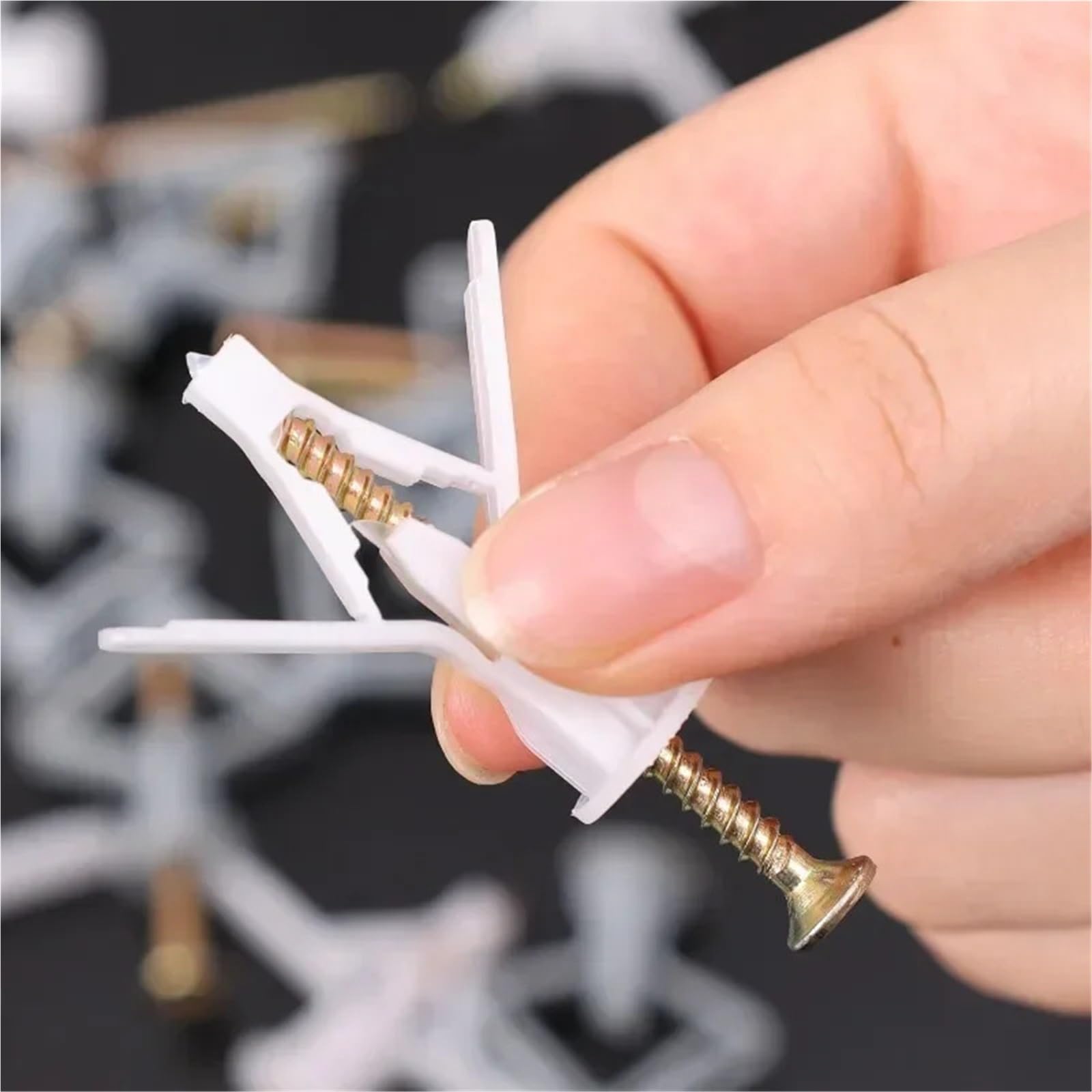 Dübel 10mm Gipskartondübel mit Befestigungsschrauben, selbstbohrende Expansionsschraubenrohre, Trockenbauanker-Befestigungssätze(Color 1,200PCS (100sets))