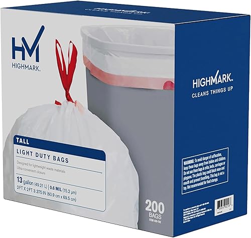 Miniatura 8 de Highmark Bolsas de basura, 13 galones, caja de 200, DP09288