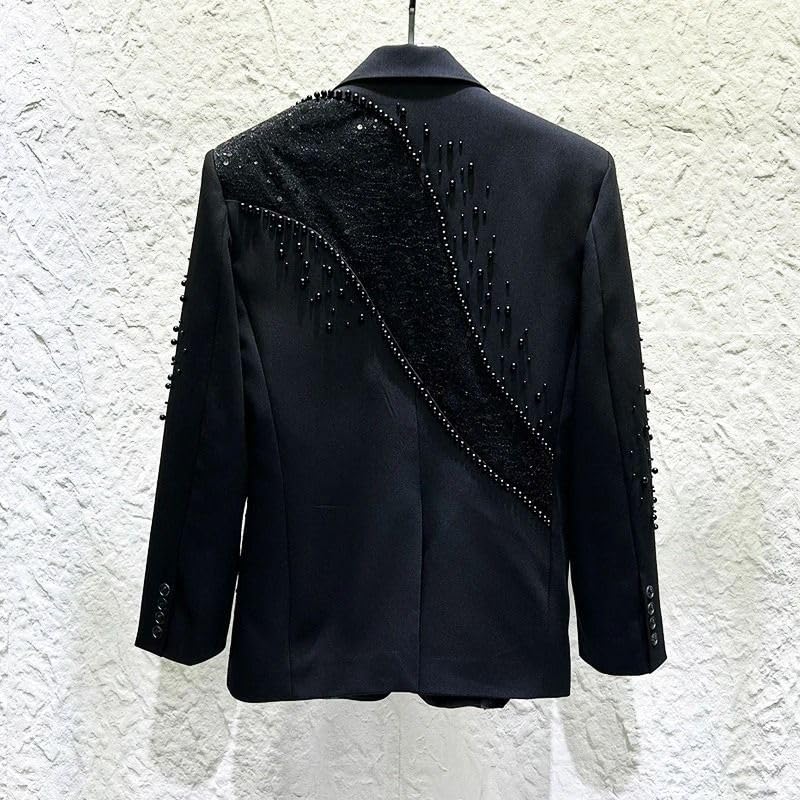 Blazer de performance haut de gamme à perles patchwork - 2