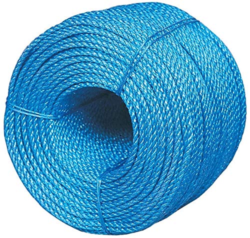 EasyToPack 8mm x 50m Blue Polypropylene Nylon Rope | Tarpaulin Rope | Builders Poly Rope