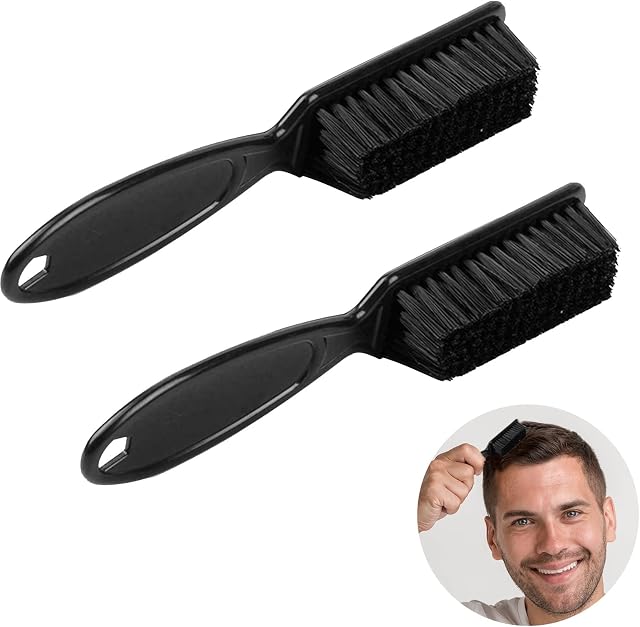 2 Pcs Fade Brush - Barber Blade Cleaning Brush Clipper Blade Cleaning Brush, Hair Clipper Cleaning Nylon Brush for Haircut, Barbers Supplies, Nail Brush Trimmer Barber Cleaning Brush Tool
