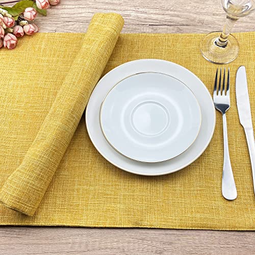 Sets de table lavables en machine et infroissables jaune