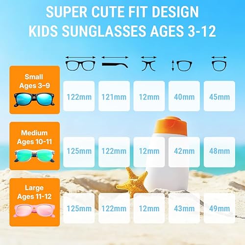 Miniatura 5 de Pro Acme Kids Polarized Sunglasses, Flexible TPEE Frame Shades for Toddler Girls Boys, Ages 3-12