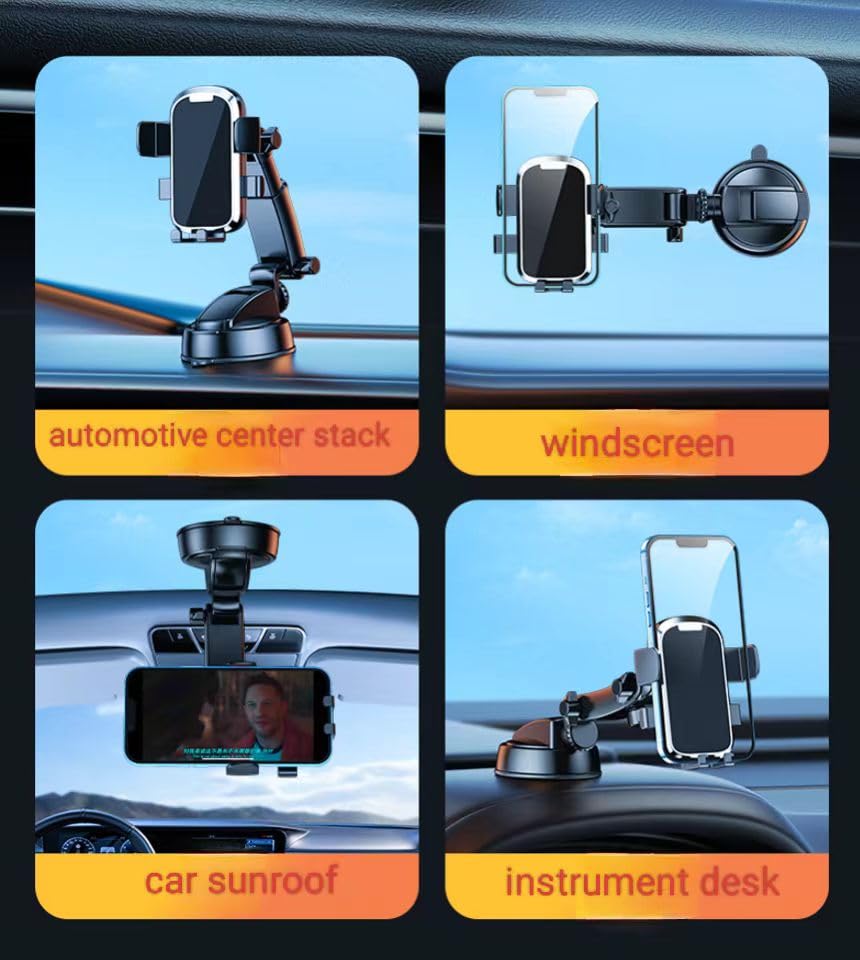 LiuBaiWuQuStars Car Mobile Phone Holder Retractable ?rotatable, adjustable .Suction Cup Holder, Car Phone Holder Mount, Universal Dashboard Cell Phone Mount, for Car/Truck, Fit for Most Smartphones.
