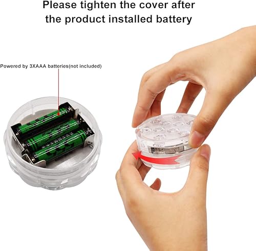 Miniatura 4 de Luces LED sumergibles con mando a distancia, paquete de 2 luces sumergibles impermeables para piscina, funciona con pilas, luces de estanque