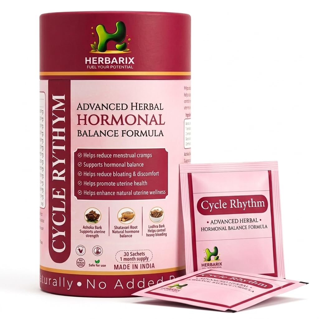 CycleRhythm Women Period Wellness Powder | Relieves PCOD, Bloating, Mood Swings & Irregular Periods | Hormone Balance Supplement | Ages 18–55 | 1 Sachet/Day | 30 Sachets-image-15