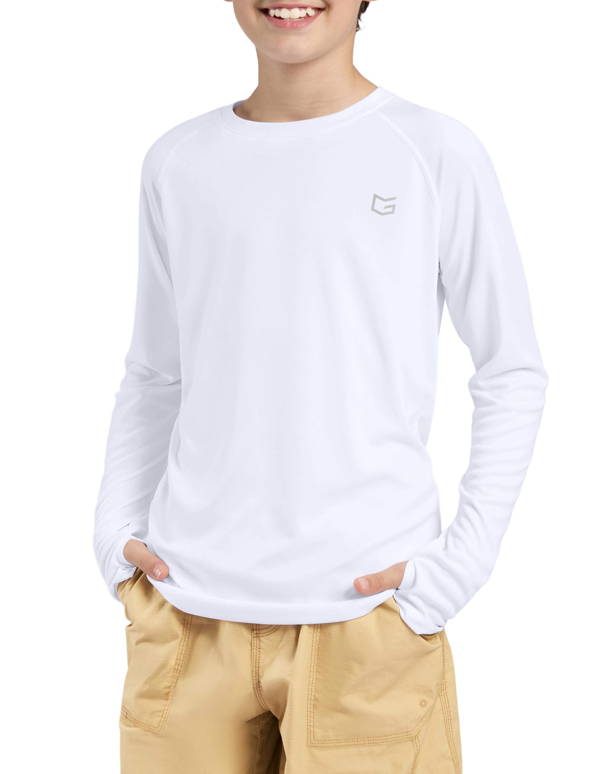 G Gradual Boy's Rash Guard UPF 50+ Sun Protection Shirt Quick Dry Long Sleeve Swim Shirts Lightweight SPF Youth Fishing Shirt