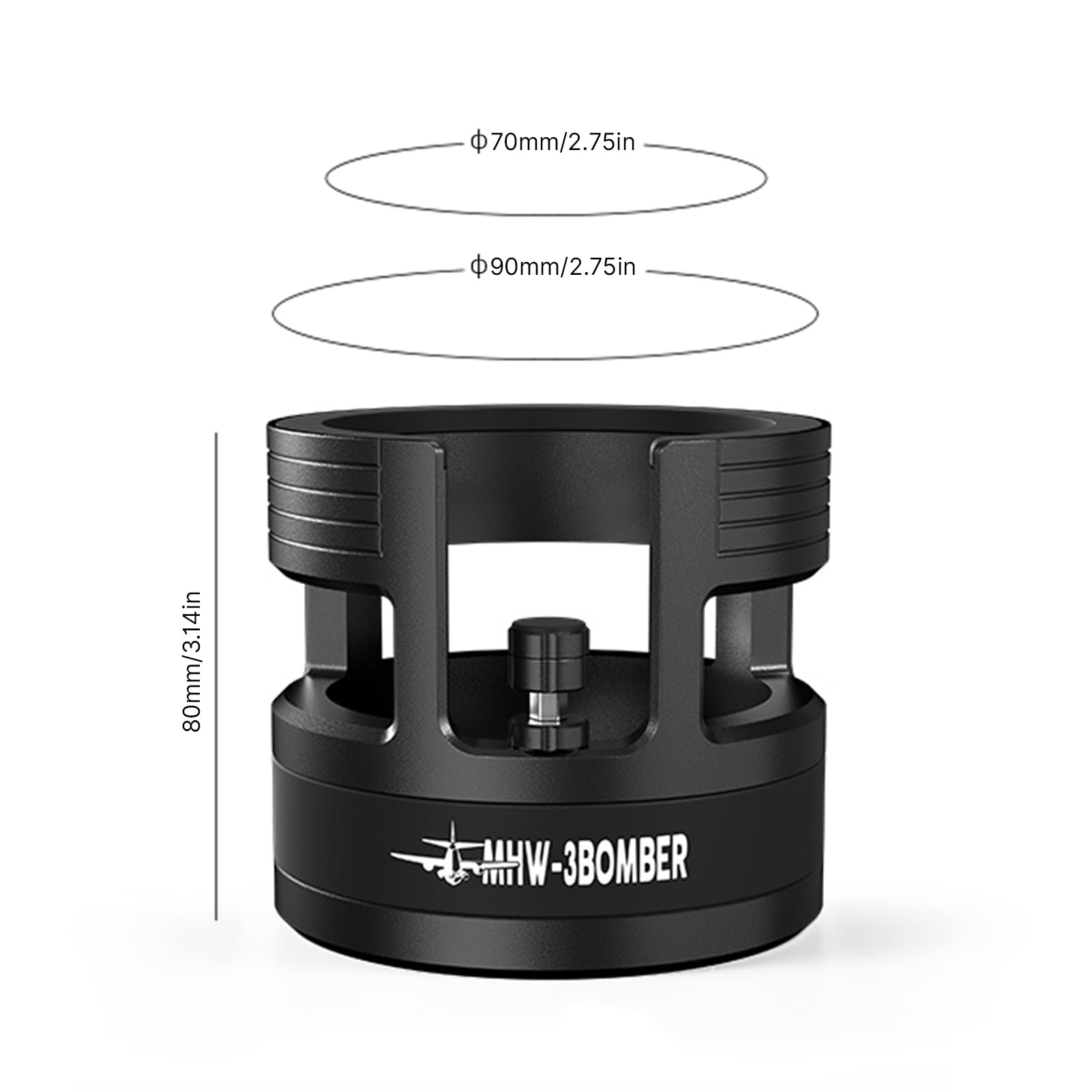 MHW 3BOMBER Stacja ubijania espresso 58 mm, uchwyt na kolbę do kawy o regulowanej wysokości od 18 do 30 mm, akcesoria do kawy z antypoślizgową matą silikonową do kolby do